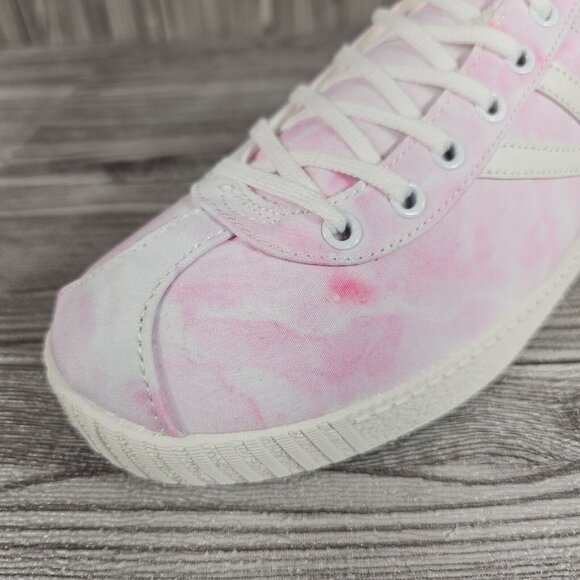 Tretorn Lace up Sneaker Mules Easy Nylite Canvas Pink/White Dye Women's Sz 9 NEW - Picture 2 of 16